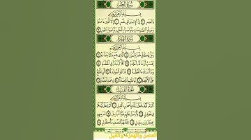 سورة العصر والهمزة والفيل