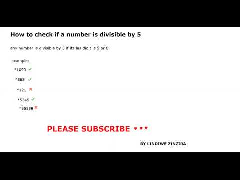 HOW TO CHECK IF A NUMBER IS DIVISIBLE BY 5