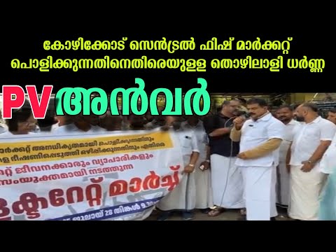 കോഴിക്കോട് ഫിഷ്മാർക്കറ്റ് പൊളിക്കൽ | PV അൻവർ ന്റെ നേതൃത്വത്തിൽ ധർണ്ണ | Kozhikode Fish market