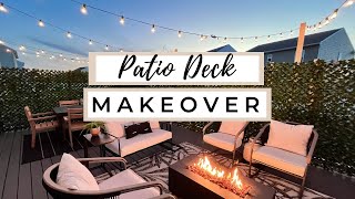 EXTREME Patio Deck Makeover | Cozy, Modern, \& Peaceful | Deck Decorating Ideas 2023