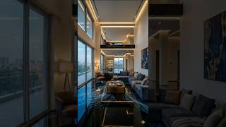 Luxury Living Room Transformation ✨ Black &amp; Sky Blue Water Epoxy Floor #epoxy #epoxyfloor #shorts