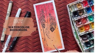 DIY Watercolor Bookmark | Easy Dream Catcher Watercolor Painting | Boho Style