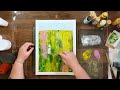 Creating an abstract landscape with a gelli plate and acrylic gel mediums - time lapse