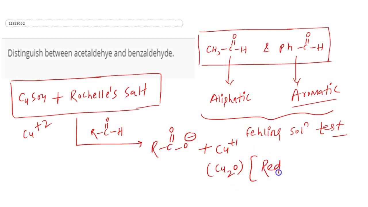 Distinguish Between Acetaldehye And Benzaldehyde.