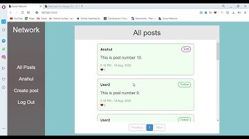 CS50 Web Programming with Python and Javascript Project 4 Network