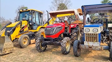 Jcb 3dx Eco Excellence Backhoe Machine Loading Mud In Mahindra and Swaraj Tractor | Jcb and Tractor