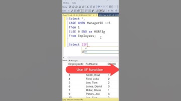 Thumbnail of SQL | IIF Function | Learn a Shorthand for CASE #shorts