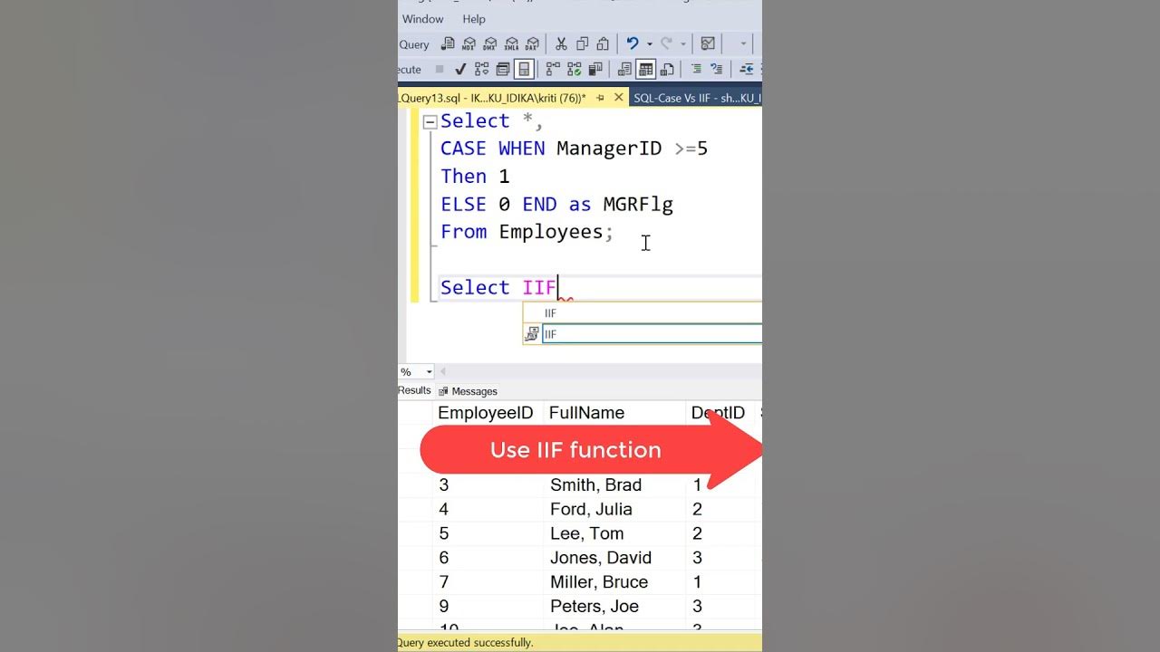 Sql iif function learn a shorthand for case shorts youtube