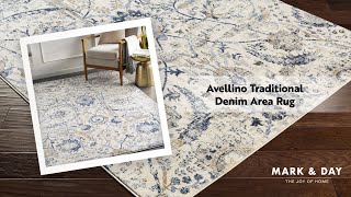 Avellino Traditional Denim Area Rug