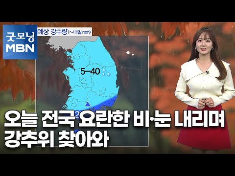 [굿모닝 MBN 날씨] 오늘 전국 요란한 비·눈 내리며 강추위 찾아와 [굿모닝 MBN]