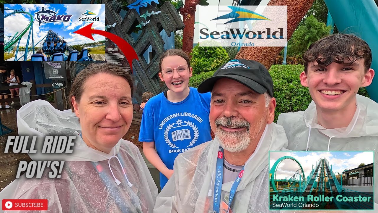 SeaWorld Orlando Day! | 5 FULL RIDE POVs: KRAKEN | MAKO | MANTA | PIPELINE | PENGUIN TREK!