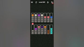 Ball Sort Color Water Puzzle Solution Level 825