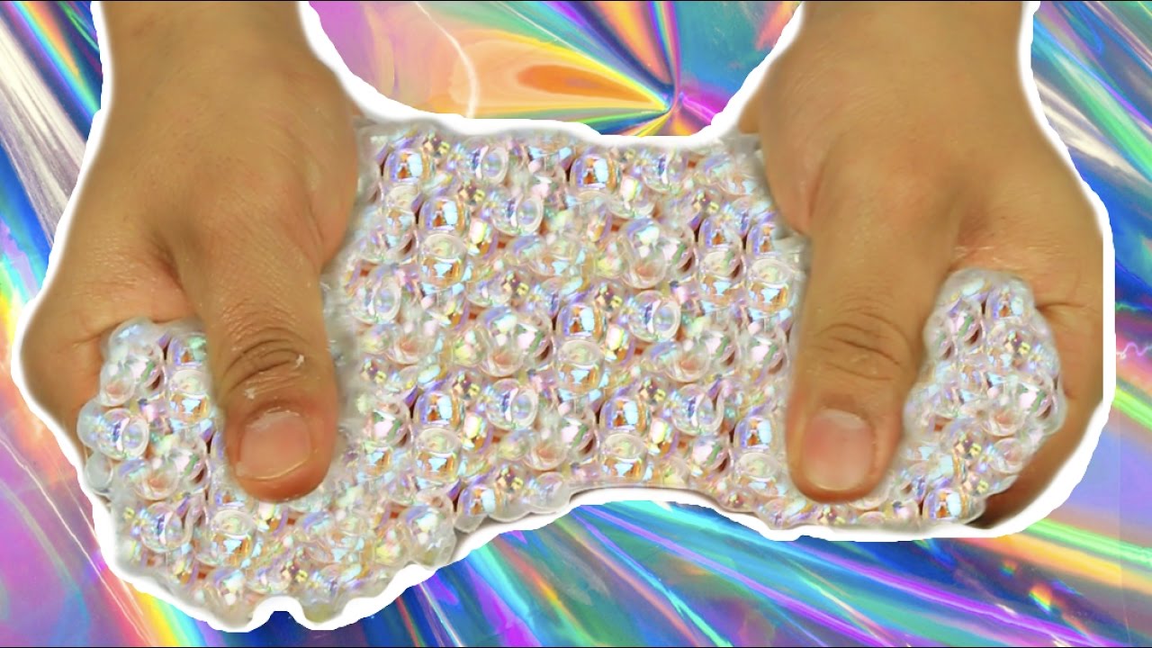 DIY HOLOGRAPHIC CRUNCHY SLIME! DIY ASMR FISHBOWL SLIME! HOLO BUBBLE WRAP SLIME!