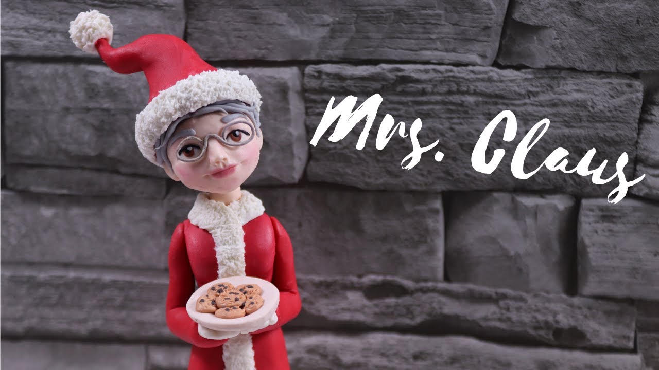 How to make Mrs. Claus Christmas Cake Topper (Santa Claus' wife)