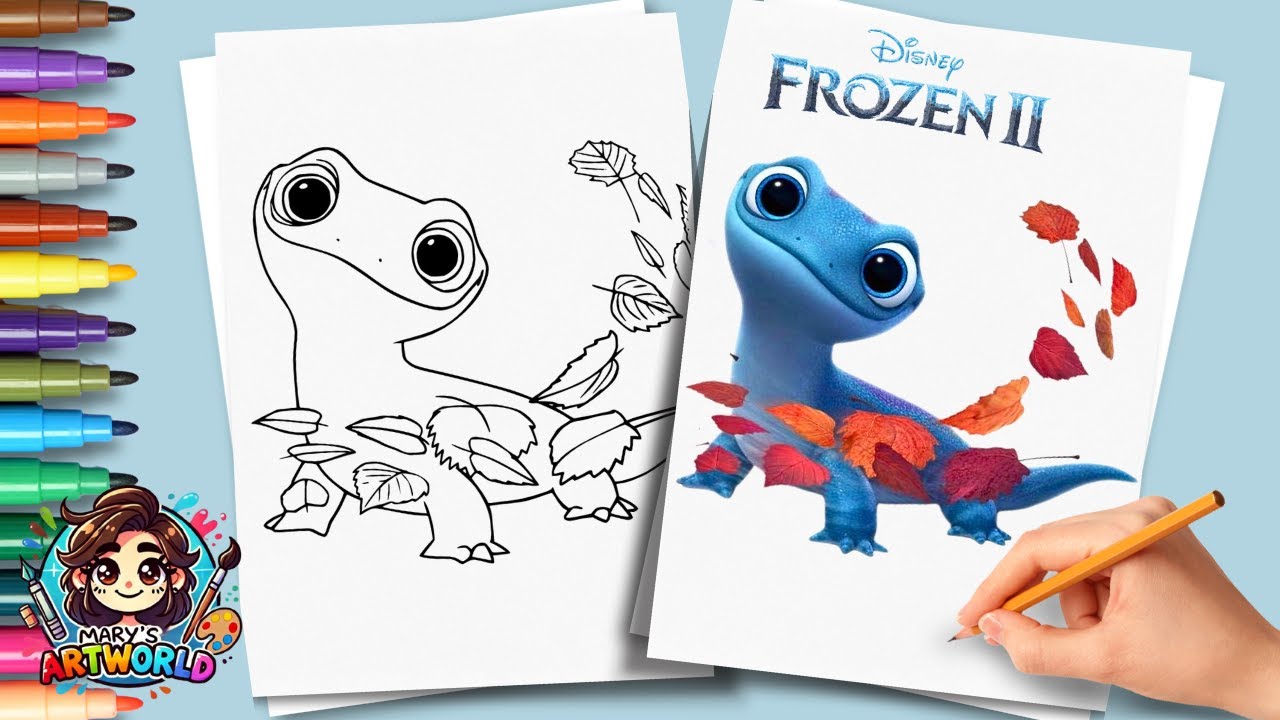 How to Draw Bruni from Frozen 2 | Easy Disney Drawing Tutorial