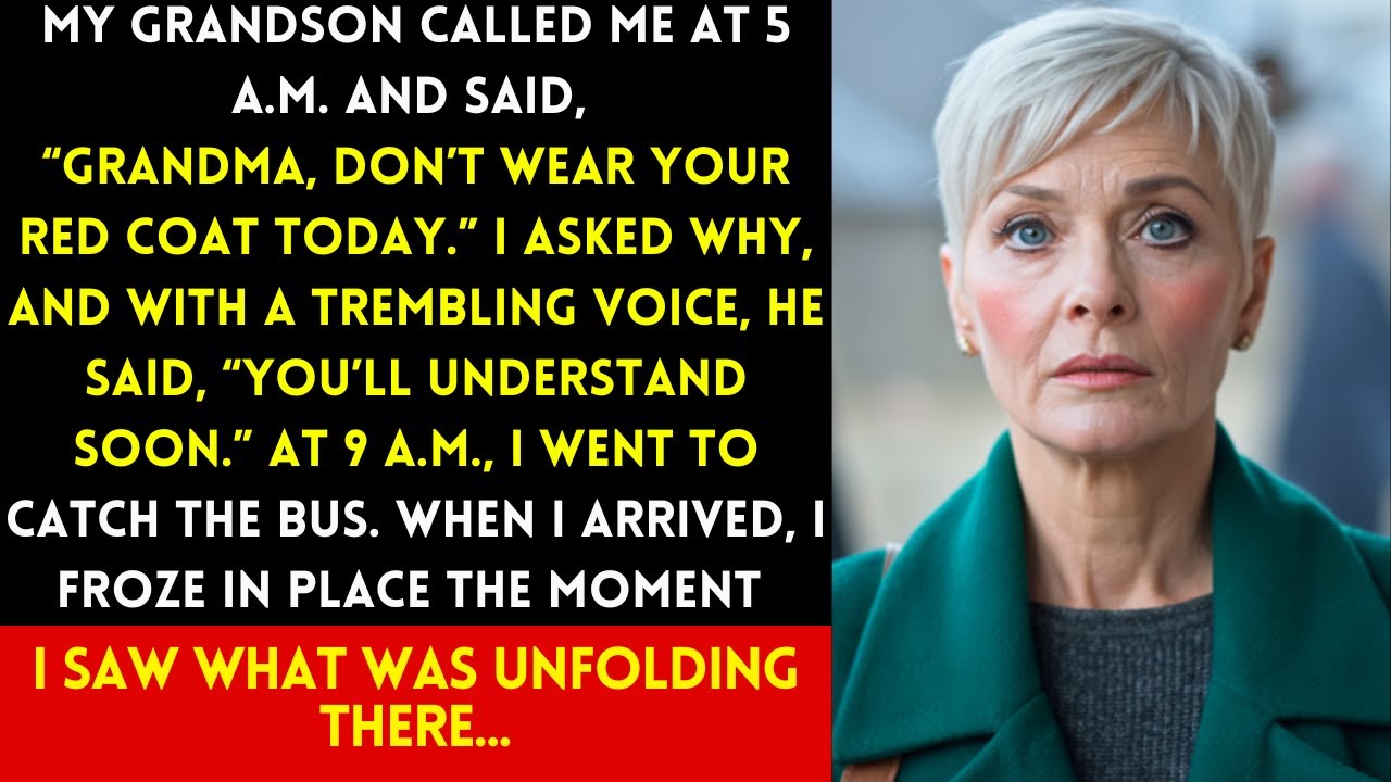 “DON’T WEAR YOUR RED COAT TODAY,” MY GRANDSON SAID. HOURS LATER, I SAW WHY — AND MY STOMACH DROPPED.