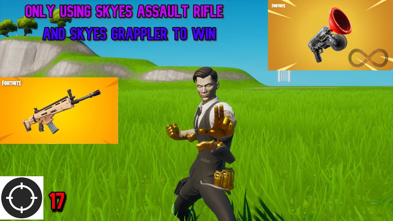 Only Using skyes assault rifle and grappler to win a fortnite match ...