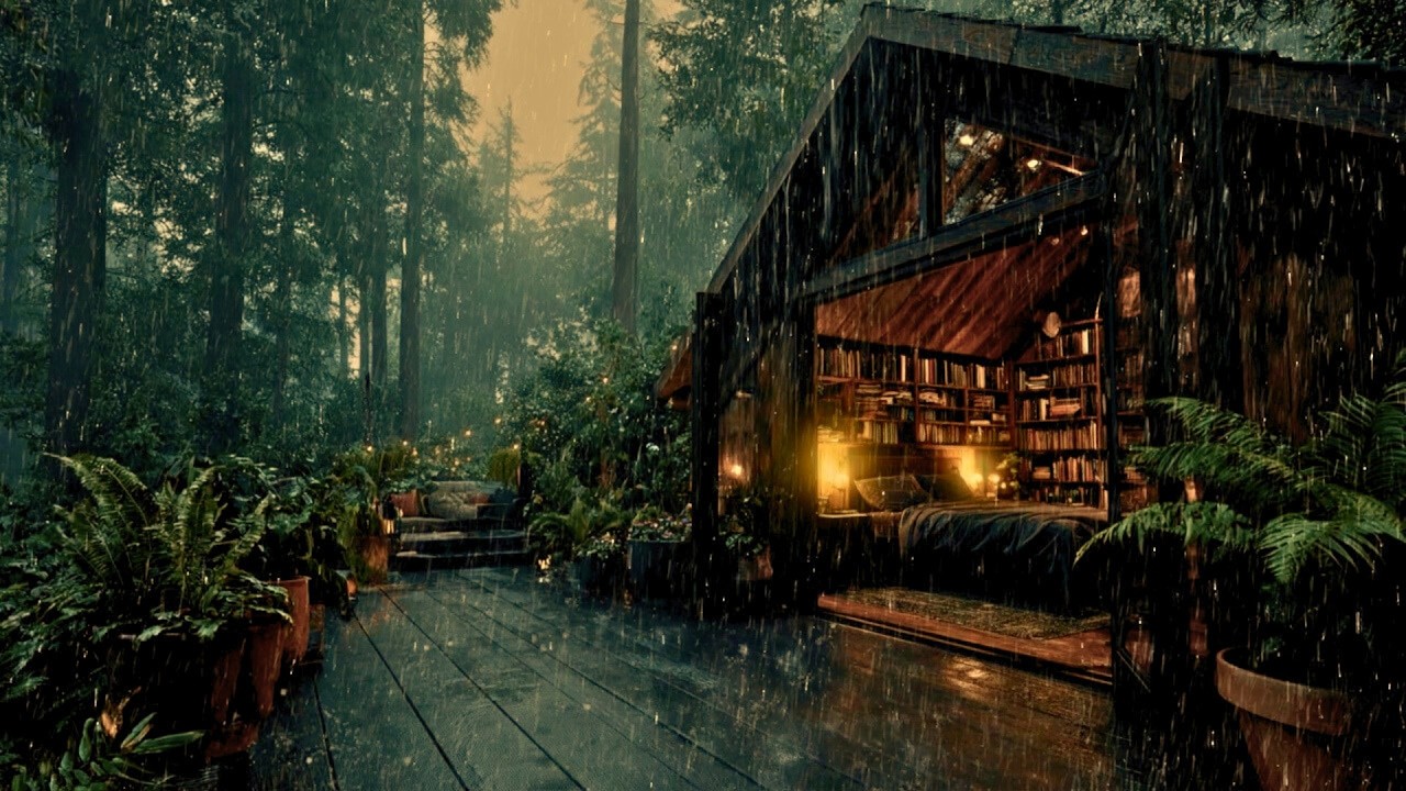 Heavy Rain in the Night Forest | Natural Sounds for Deep Sleep & Relaxation 🌧️🌲😴