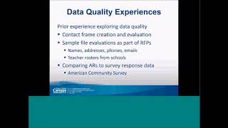 FCSM/WSS Data Quality Workshop 1 Quality of Administrative Records as Source Data