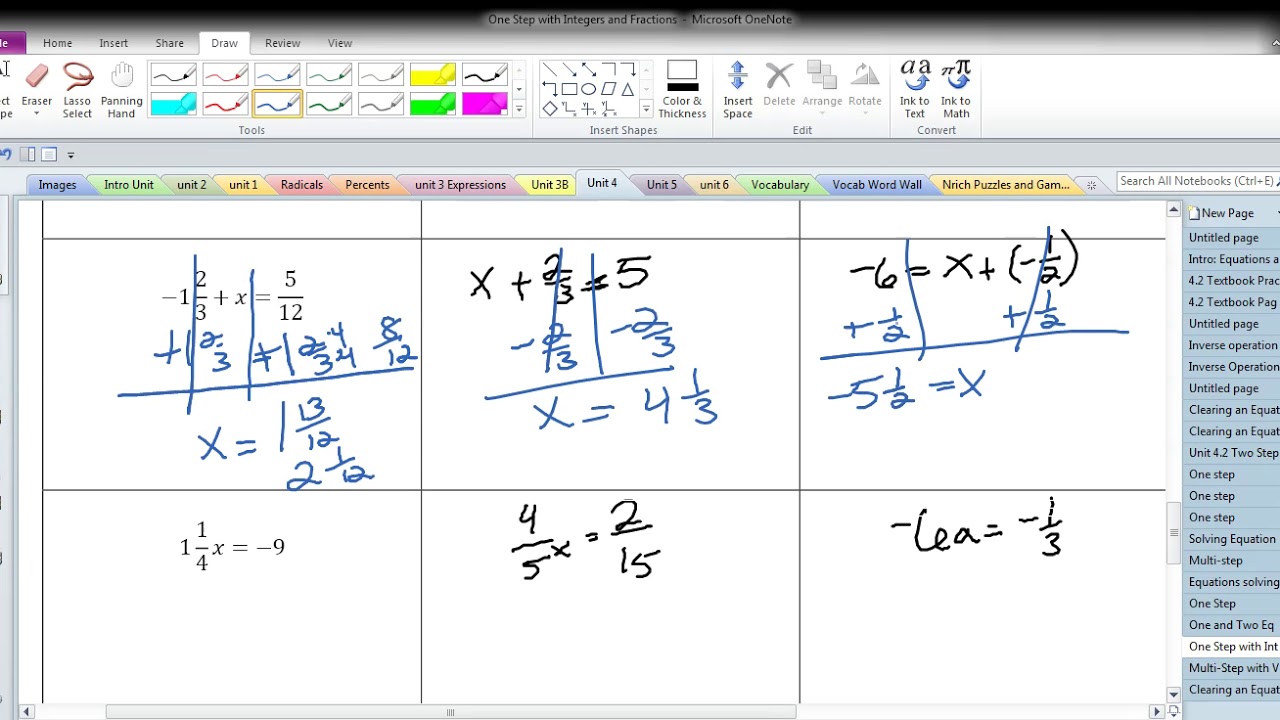 One Step Equations with Fractions - YouTube