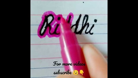 "Riddhi" name in beautiful handwriting ❤️ on request 😊 Comment your name for next!#shorts#cursive