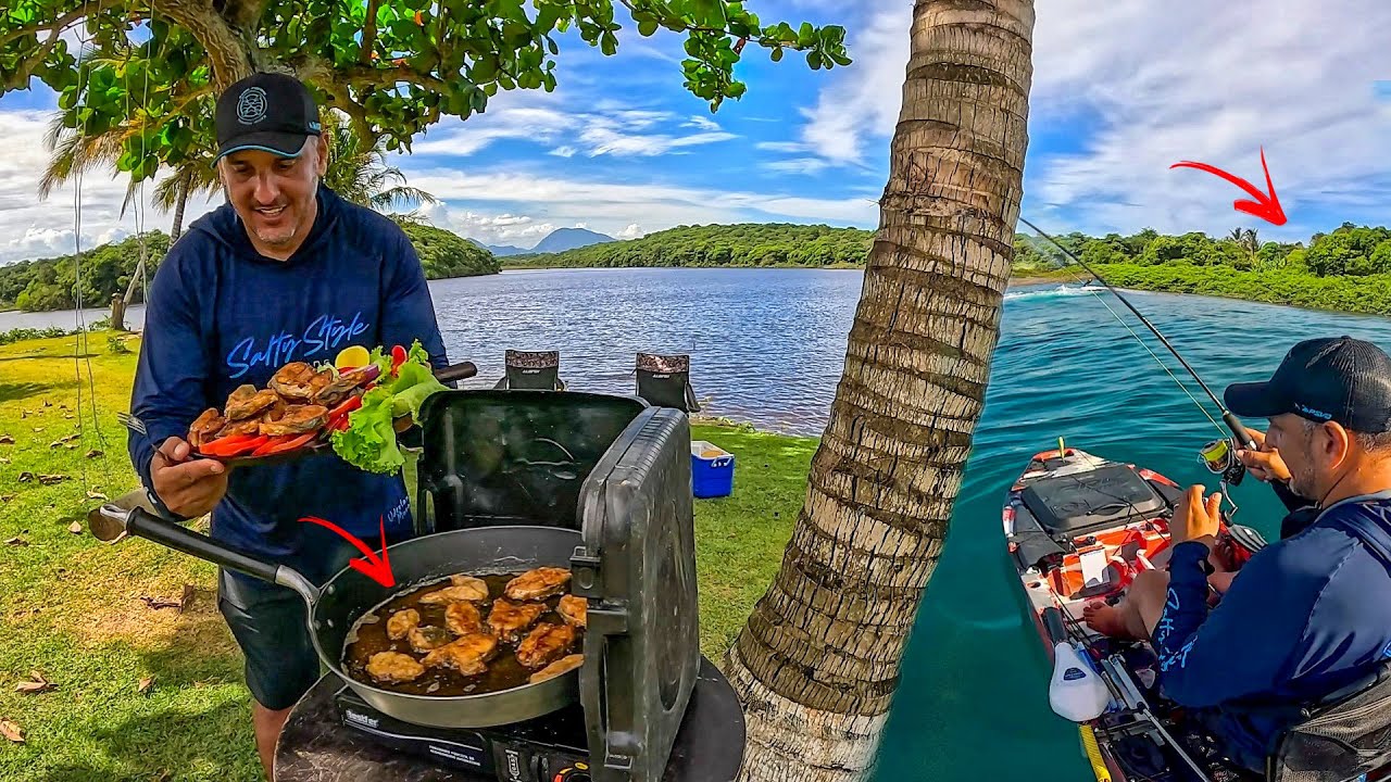TANTO PEIXE QUE PARECIA QUE a ÁGUA ESTAVA FERVENDO (Pescando no Mar e Cozinhando na Lagoa) PESCARIA