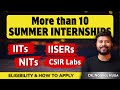 10+ Summer Internships in IITs, IISERs & CSIR Labs | How to Apply & Eligibility | All 'Bout Research