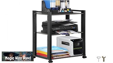 VEVOR Printer Stand 3 Tier Rolling Printer Cart Adjustable Storage Shelf Rack on