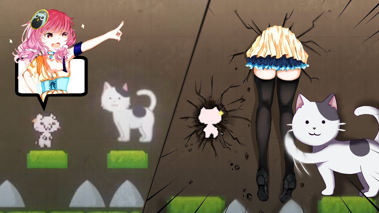 【바부공기】고양이마리오하다 벽에끼어서 『암반』당해버렸어요