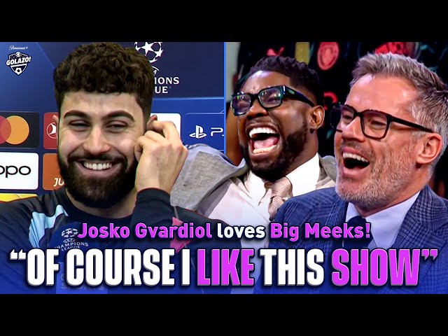 Josko Gvardiol jokes with Micah Richards u0026 reflects on Bernabéu thriller! | UCL Today | CBS Sports class=