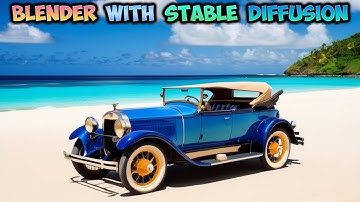 Blender with Stable Diffusion XL Tutorial - Classic car on the beach - Img2img