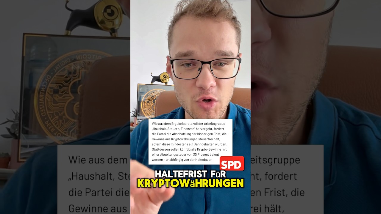🚨Die SPD will Krypto-Haltefrist abschaffen😱#bitcoin #kryptosteuer #spd  #finanzpolitik #kryptonews - YouTube