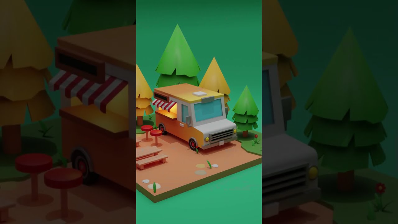 Food van in blender