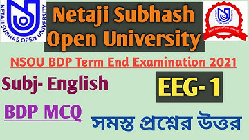 NSOU BDP EEG- 01 Final exam answer 2021/EEG 1 Exam answer 2021 BDP Examination ENGLISH Honours p-1