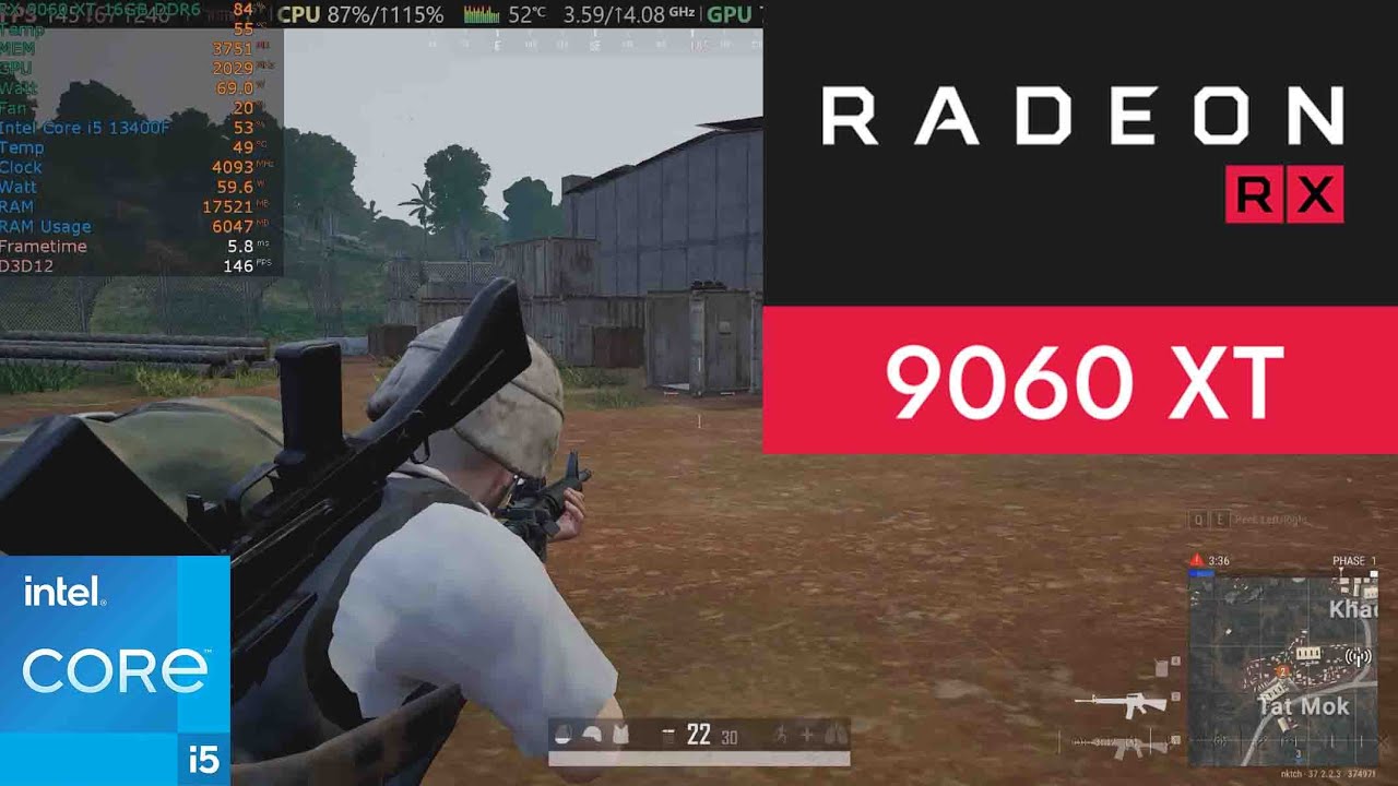 PUBG RX 9060 XT 16GB 1440P Max Settings! - YouTube