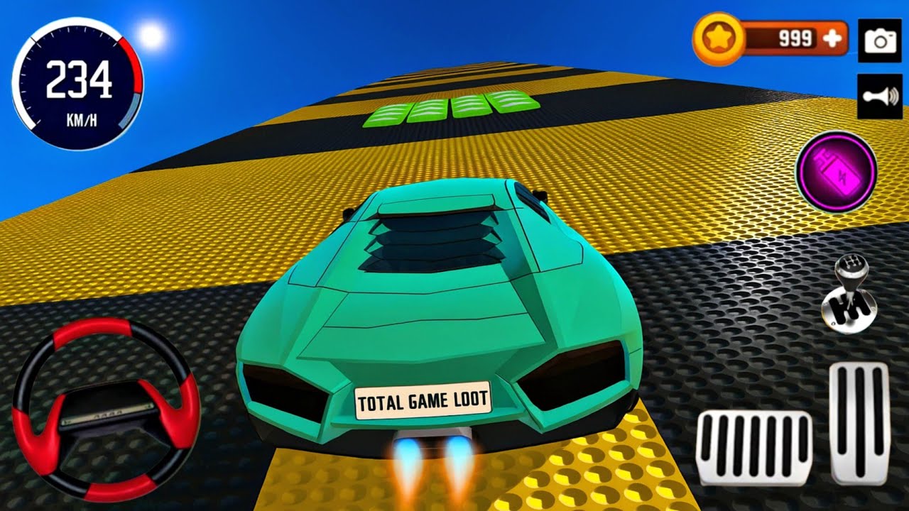 TOP: Ramp Red Car Racing Flyover 3D Gameplay _ Android || Ramp Car Stunts Racing Video Car Simulator