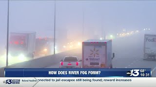 How does river fog form?