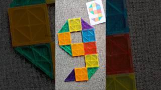 HOW TO MAKE NUMBER 9 WITH MAGNETIC TILES #toddleractivities #preschooll