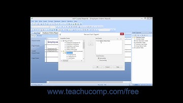 Crystal Reports 2013 Tutorial The Record Sort Expert Business Objects Training