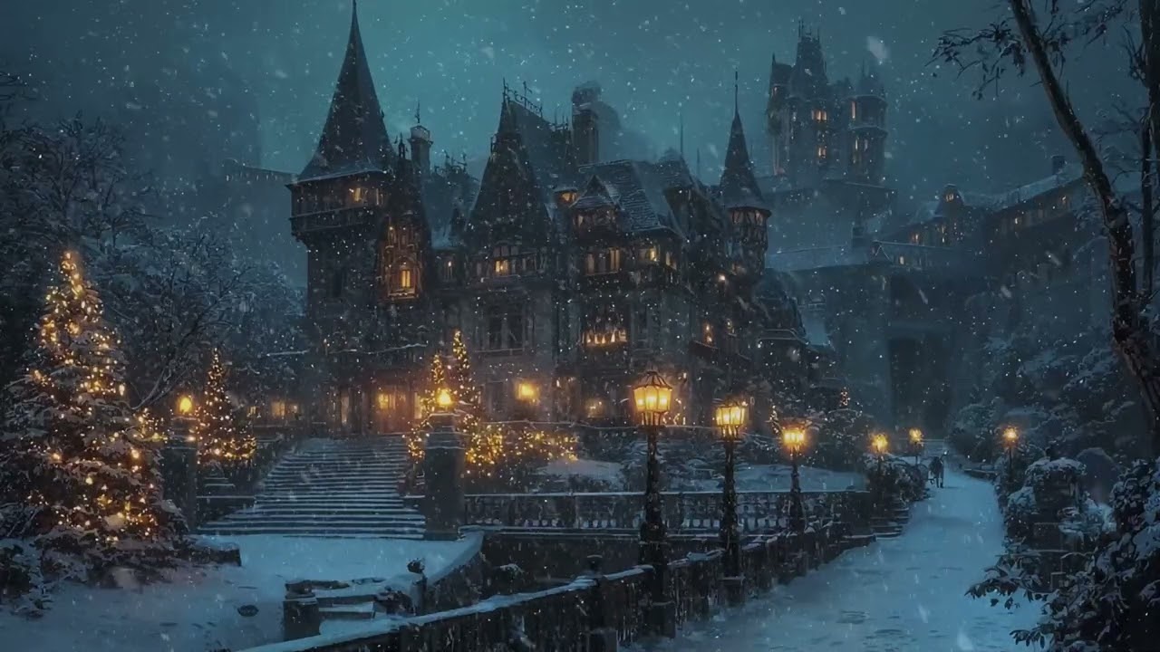 Magical Dark Winter Piano | The Glowing Snow Castle | Ambience for Sleep & Study