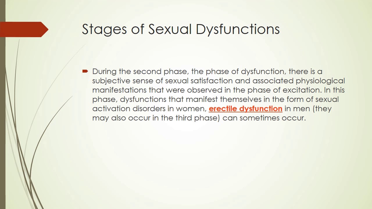Stages of Sexual Dysfunctions