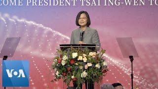Taiwan President Tsai Ingwen Begins Us Stopover  Voanews