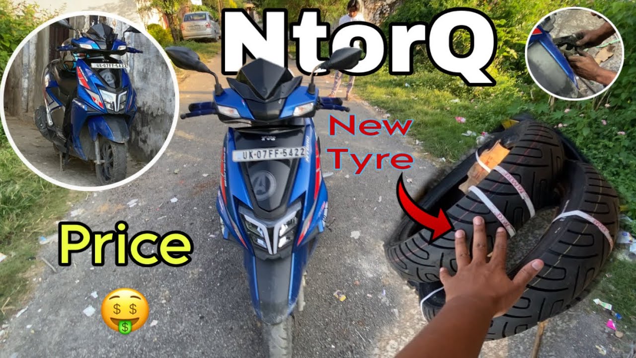 TVS NTorq Tyre & Brake Shoe Change 🔧 | New Tyre Fitting, Price & Full Review | NTorq Service Vlog