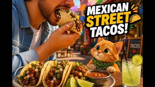 I Tried the BEST Mexican Street Tacos with My Cat! 🌮🐱 | 3D Animated Food Adventure