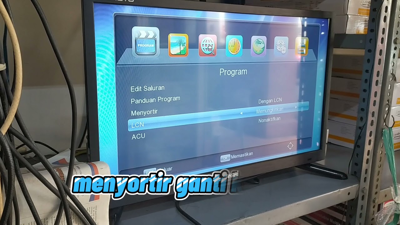 cara pencarian saluran KAONSAT 899HD DVBT2 set top box