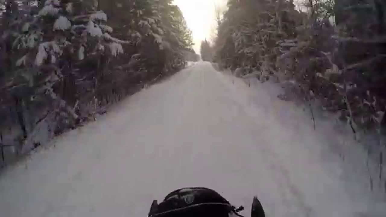 Trout Lake towards Newberry MI snowmobiling YouTube