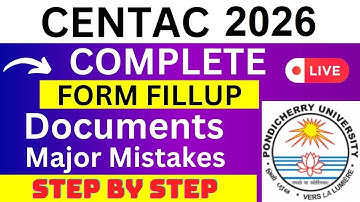 CENTAC 2026 Application Form - CENTAC Registration 2026| How To Fill CENTAC 2026 Application Form