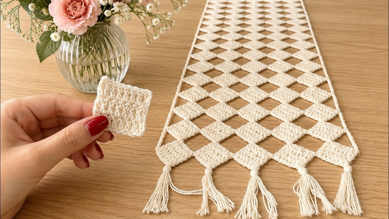 crochet dresser runner How to Make a Hexagon Table Runner - Crochet Tutorial