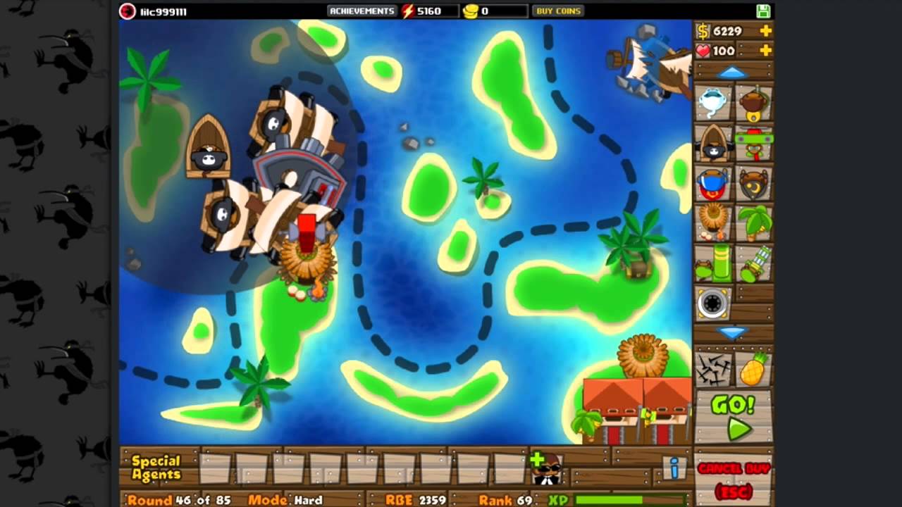 BTD5 Online Archipelago Hard Only Monkey Buccaneers NLL YouTube