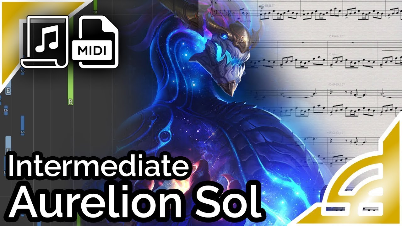 Aurelion Sol login theme (simplified) - League of Legends (Synthesia Piano Tutorial)